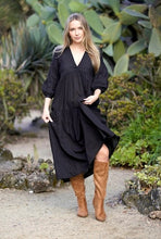 Load image into Gallery viewer, Elise Stripe Maxi Dress Black