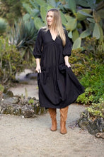 Load image into Gallery viewer, Elise Stripe Maxi Dress Black