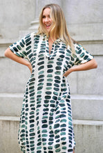 Load image into Gallery viewer, Zoey Geo Dress White Green