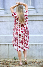 Load image into Gallery viewer, Zoey Geo Dress White Red