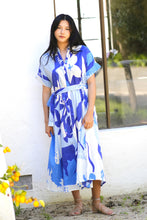 Load image into Gallery viewer, Brigitte Abstract Print Dress Blue Multi
