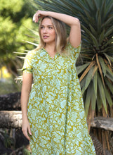 Load image into Gallery viewer, Maeve Maxi Dress Olive Turq