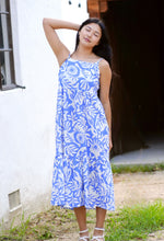 Load image into Gallery viewer, Clara Cotton Dress Blue White