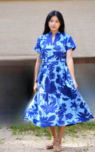 Load image into Gallery viewer, Alice Tie Waist Dress Navy Blue