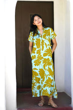 Load image into Gallery viewer, Carrie Cotton Dress Turquoise Olive