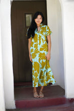 Load image into Gallery viewer, Carrie Cotton Dress Turquoise Olive