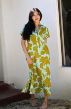 Load image into Gallery viewer, Carrie Cotton Dress Turquoise Olive