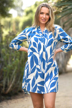 Load image into Gallery viewer, Bailey Tunic Dress Turq White