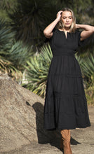 Load image into Gallery viewer, Suri Solid Smocked Waist Maxi Dress Black