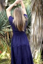 Load image into Gallery viewer, Suri Solid Smocked Waist Maxi Dress Navy