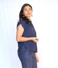Load image into Gallery viewer, Erisha Short Sleeve Top Navy