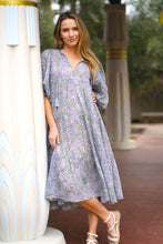 Load image into Gallery viewer, Mylah Midi Dress Block Printed Olive Navy