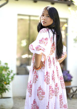 Load image into Gallery viewer, Mylah Midi Dress Block Printed White Coral