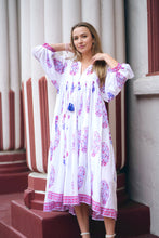 Load image into Gallery viewer, Mylah Midi Dress Block Printed White Multi
