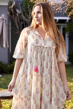 Load image into Gallery viewer, Rumi Block Printed Dress Yellow
