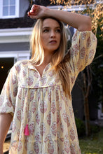 Load image into Gallery viewer, Rumi Block Printed Dress Yellow