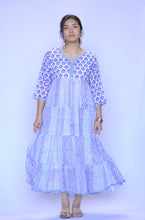 Load image into Gallery viewer, Jhene Block Print Dress Blue