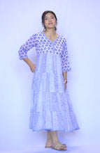 Load image into Gallery viewer, Jhene Block Print Dress Blue
