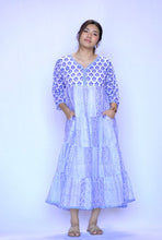 Load image into Gallery viewer, Jhene Block Print Dress Blue