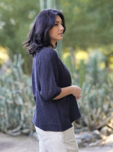 Load image into Gallery viewer, Coralee Cotton Gauze Top-Black