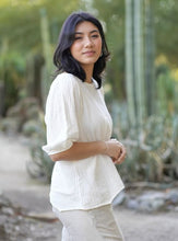 Load image into Gallery viewer, Coralee Cotton Gauze Top-White