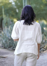 Load image into Gallery viewer, Coralee Cotton Gauze Top-White