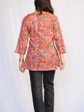 Load image into Gallery viewer, Relaxed Fit Cotton Tunic-Coral Teal