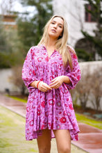 Load image into Gallery viewer, Raya Block Printed Mini Dress- Pink Multi