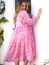 Load image into Gallery viewer, Mylah Midi Dress Block Printed Pink
