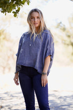Load image into Gallery viewer, Everly Linen Blouse Denim