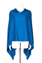 Load image into Gallery viewer, Cashmere Poncho Azure Blue