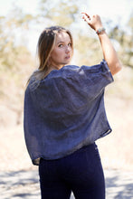 Load image into Gallery viewer, Everly Linen Blouse Denim