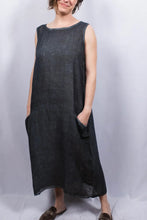 Load image into Gallery viewer, Anita Linen Sleeveless Dress Mustard