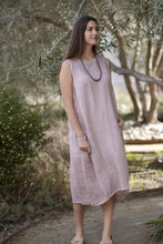 Load image into Gallery viewer, Anita Linen Sleeveless Dress Mustard