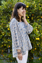 Load image into Gallery viewer, Alya Floral Top Parchment-Blue