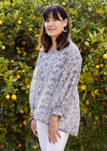 Load image into Gallery viewer, Alya Floral Top Parchment-Blue