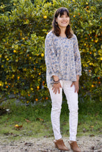 Load image into Gallery viewer, Alya Floral Top Parchment-Blue