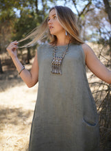 Load image into Gallery viewer, Anita Linen Sleeveless Dress Natural