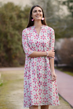 Load image into Gallery viewer, Heather Cotton Dress Pink Blue