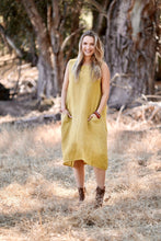 Load image into Gallery viewer, Anita Linen Sleeveless Dress Mustard