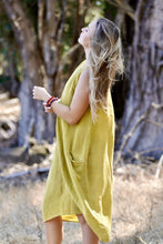 Load image into Gallery viewer, Anita Linen Sleeveless Dress Mustard