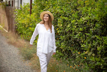 Load image into Gallery viewer, Jovie Linen Tunic w/ Emb. Details