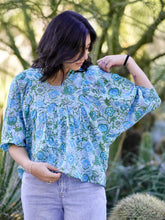 Load image into Gallery viewer, Anjou Top O/S Turquoise Sage
