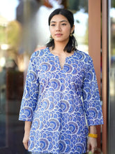 Load image into Gallery viewer, Alisha Cotton Kurta Tunic Blue 

