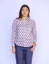 Load image into Gallery viewer, Frannie Shirt- Purple (Blue)
