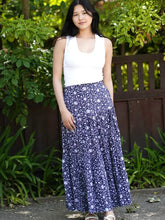 Load image into Gallery viewer, Block Printed Cotton Tiered Skirt-Black White 
