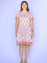 Load image into Gallery viewer, Floral Block Print Dress - Beige red
