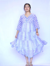 Load image into Gallery viewer, Jhene Block Print Dress Blue
