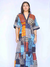 Load image into Gallery viewer, Abstract Patchwork Maxi Dress - Polka Dots
