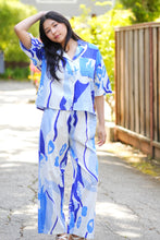 Load image into Gallery viewer, Erin Abstract Print Shirt Blue Multi 
